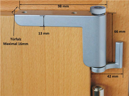 ClipClose TS Maßzeichnung silber und weiß